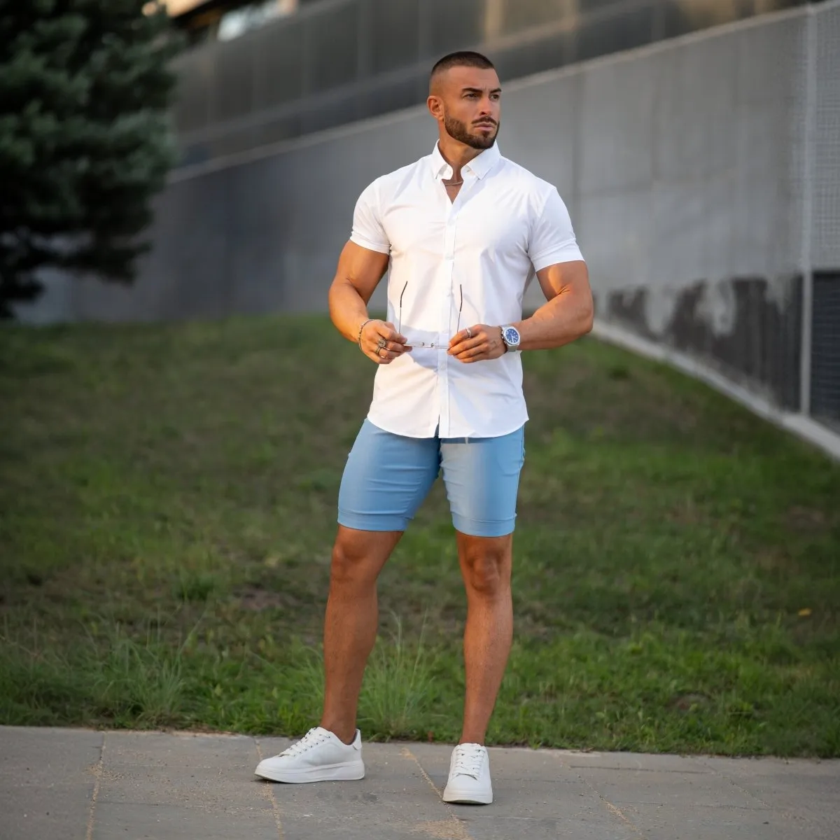 Ultra-Stretch 9” Chino Shorts - Sky Blue