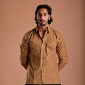 Urban Camel Brown Hunting Style Shirt