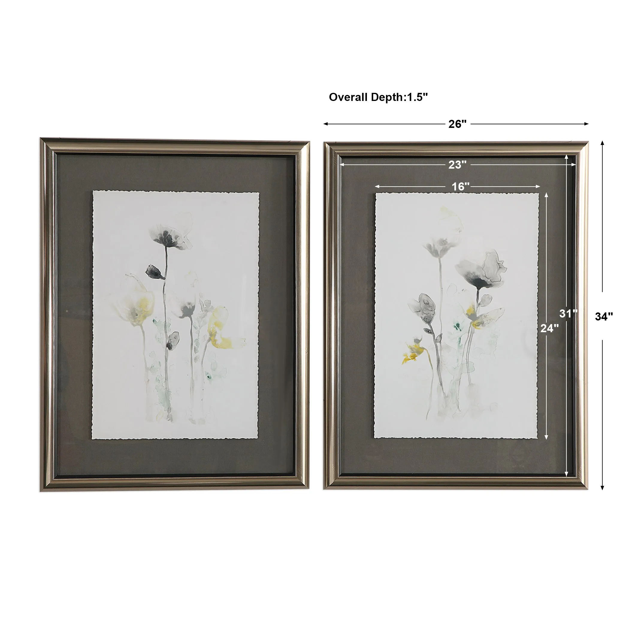 Uttermost Stem Illusion Floral Art, S/2