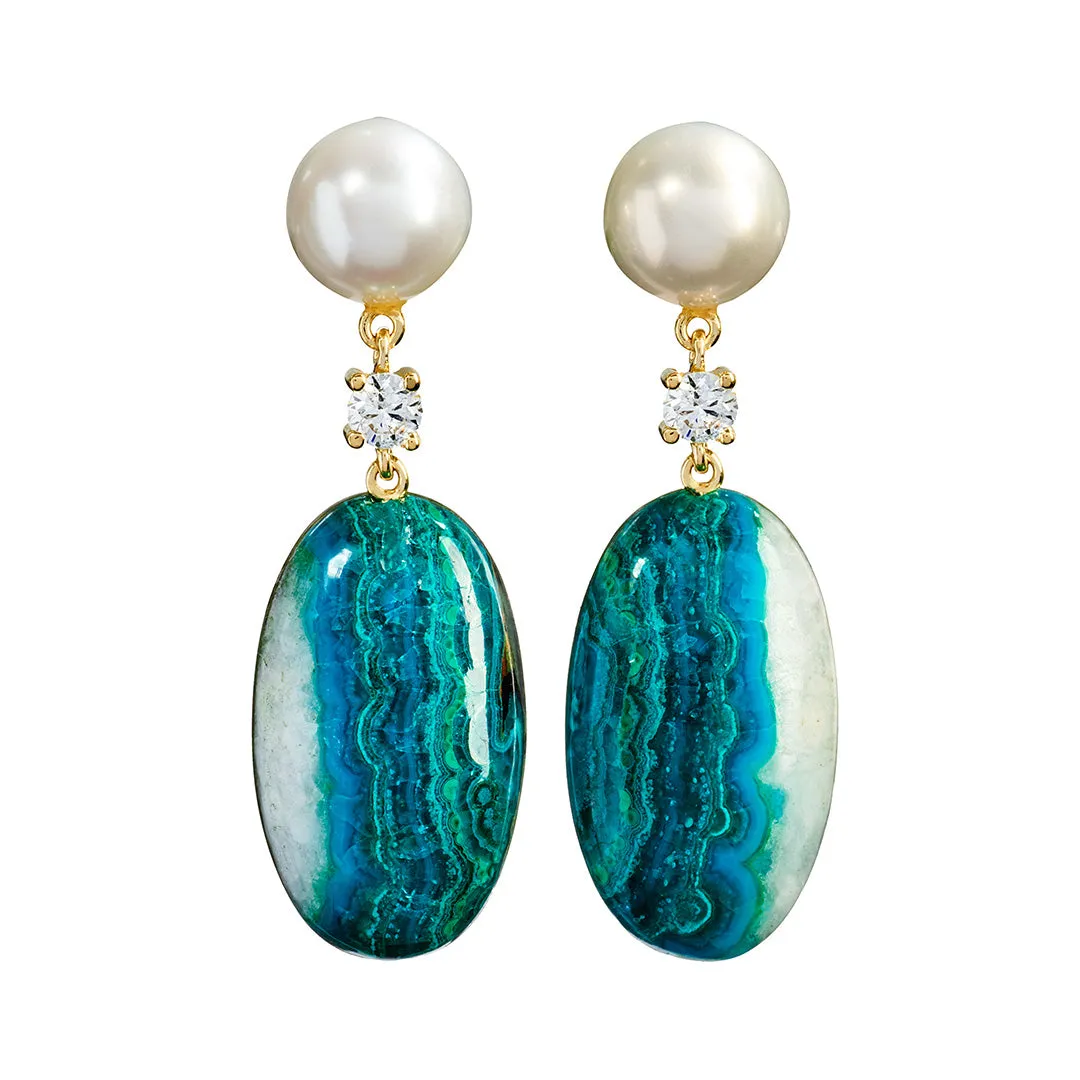 Verde 18K Gold One of a Kind Gemstone Earrings