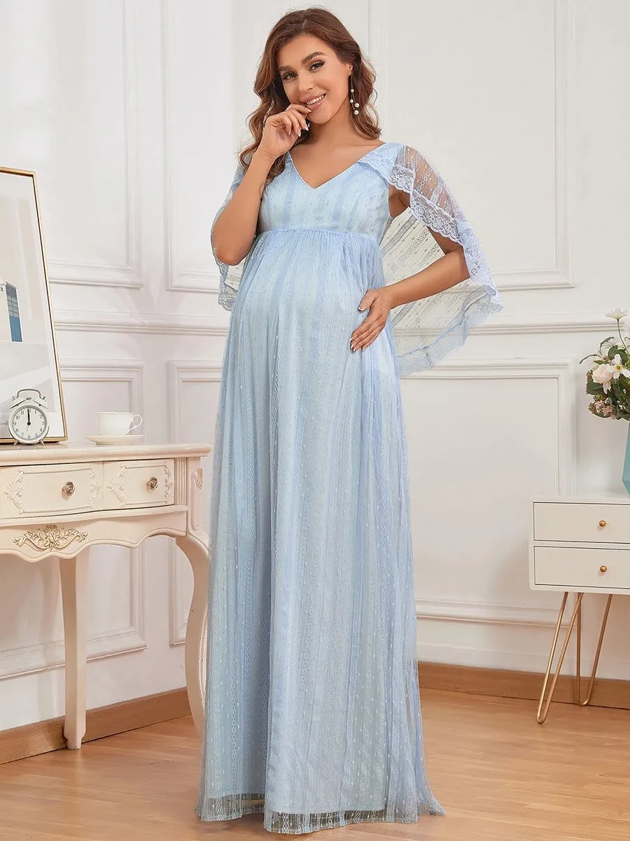 Vintage Fitted Floor-Length Tulle Maternity Dress