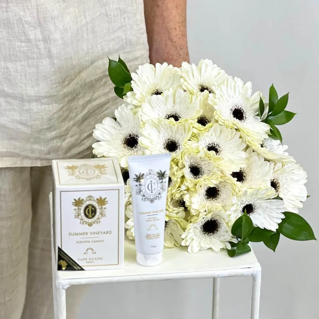 Whispering White Gerbera Bouquet