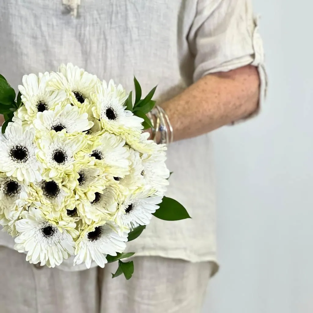 Whispering White Gerbera Bouquet