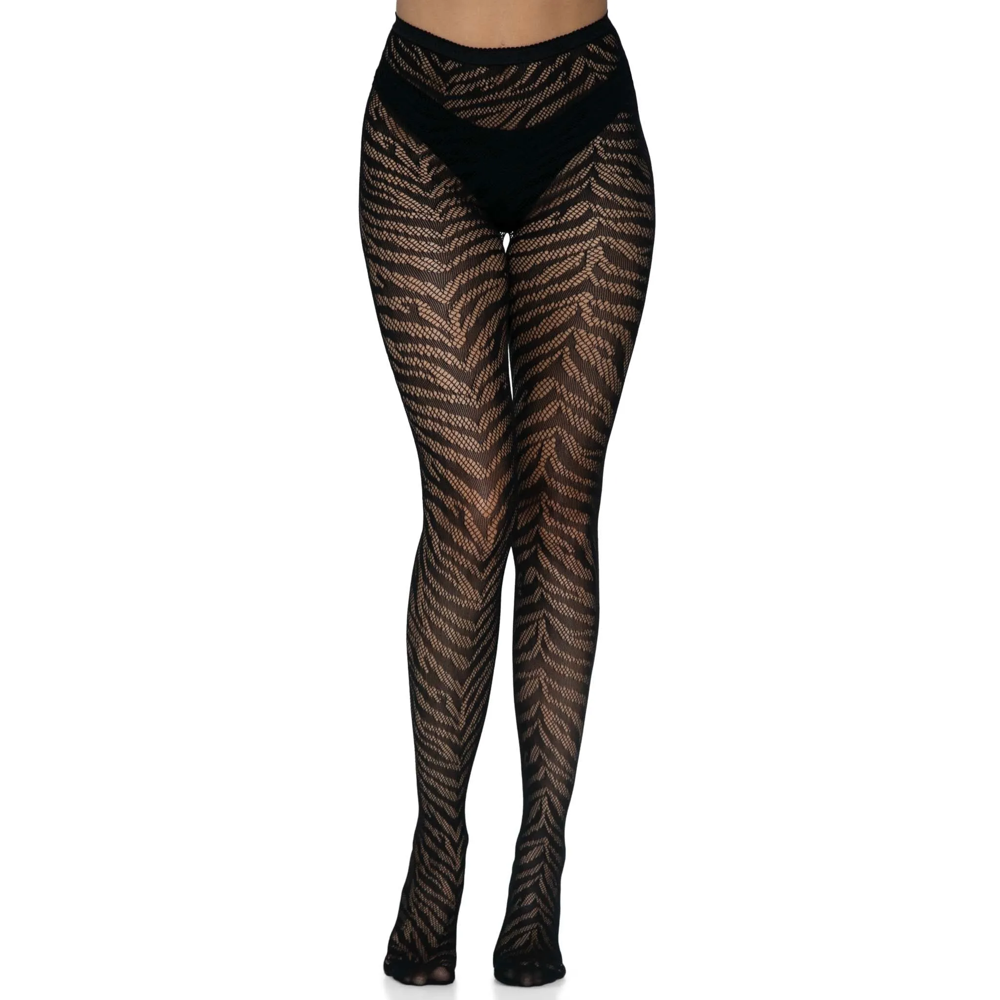 Zebra Net Tights - One Size - Black