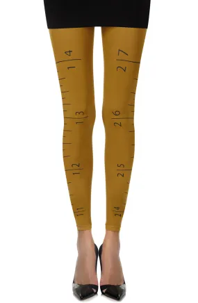 Zohara "Tape Measure" Mustard Footless Tights